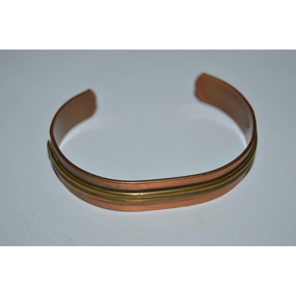 Beautiful Handmade Vintage Copper & Brass Bracelet Healthy Therapy Lucky RARE
